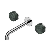 Nero Serenity Wall Basin Set 185Mm Spout Chrome - Verde Alpi Handle