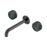 Nero Serenity Wall Basin Set 185Mm Spout Gunmetal - Verde Alpi Handle