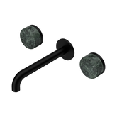 Nero Serenity Wall Basin Set 185Mm Spout Matte Black - Verde Alpi Handle
