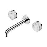 Nero Serenity Wall Basin Set 185Mm Spout Chrome - Arabescato Corchia Handle