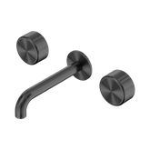 Nero Serenity Wall Basin Set 185Mm Spout Gunmetal - Metal Handle