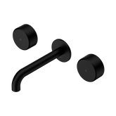 Nero Serenity Wall Basin Set 185Mm Spout Matte Black - Metal Handle