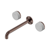 Nero Serenity Wall Basin Set 220Mm Spout Brushed Bronze - Carrara Handle
