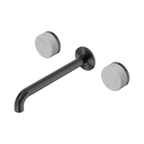 Nero Serenity Wall Basin Set 220Mm Spout Gunmetal - Carrara Handle