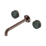 Nero Serenity Wall Basin Set 220Mm Spout Brushed Bronze - Verde Alpi Handle