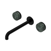 Nero Serenity Wall Basin Set 220Mm Spout Matte Black - Verde Alpi Handle