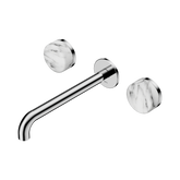 Nero Serenity Wall Basin Set 220Mm Spout Chrome - Arabescato Corchia Handle