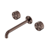 Nero Serenity Wall Basin Set 220Mm Spout Brushed Bronze - Metal Handle