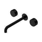 Nero Serenity Wall Basin Set 220Mm Spout Matte Black - Metal Handle