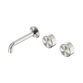 Nero Serenity Wall Basin Set 160Mm Offset Spout Brushed Nickel - Metal Handle