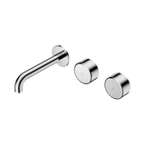 Nero Serenity Wall Basin Set 160Mm Offset Spout Chrome - Metal Handle