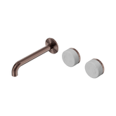 Nero Serenity Wall Basin Set 185Mm Offset Spout Brushed Bronze - Carrara Handle