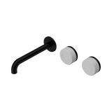 Nero Serenity Wall Basin Set 185Mm Offset Spout Matte Black - Carrara Handle