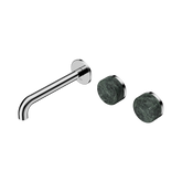 Nero Serenity Wall Basin Set 185Mm Offset Spout Chrome - Verde Alpi Handle