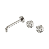 Nero Serenity Wall Basin Set 185Mm Offset Spout Brushed Nickel - Metal Handle