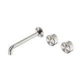 Nero Serenity Wall Basin Set 220Mm Offset Spout Brushed Nickel - Metal Handle