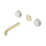 Nero Serenity Wall Basin Set 160Mm Spout Brushed Gold - Carrara Handle Trim Kit Only