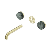 Nero Serenity Wall Basin Set 160Mm Spout Brushed Gold - Verde Alpi Handle Trim Kit Only