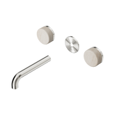 Nero Serenity Wall Basin Set 160Mm Spout Brushed Nickel - Rome Travertine Handle Trim Kit Only