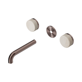 Nero Serenity Wall Basin Set 160Mm Spout Brushed Bronze - Rome Travertine Handle Trim Kit Only