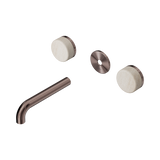 Nero Serenity Wall Basin Set 160Mm Spout Brushed Bronze - Rome Travertine Handle Trim Kit Only