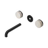 Nero Serenity Wall Basin Set 160Mm Spout Matte Black - Rome Travertine Handle Trim Kit Only