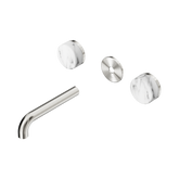 Nero Serenity Wall Basin Set 160Mm Spout - Brushed Nickel Arabescato Corchia Handle Trim Kit Only