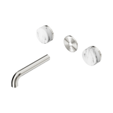 Nero Serenity Wall Basin Set 160Mm Spout - Brushed Nickel Arabescato Corchia Handle Trim Kit Only