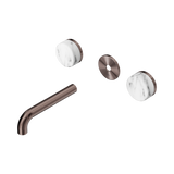 Nero Serenity Wall Basin Set 160Mm Spout - Brushed Bronze Arabescato Corchia Handle Trim Kit Only