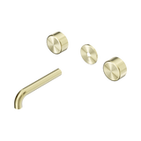 Nero Serenity Wall Basin Set 160Mm Spout Brushed Gold - Metal Handle Trim Kit Only