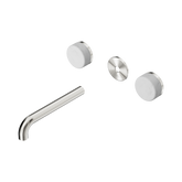 Nero Serenity Wall Basin Set 185Mm Spout Brushed Nickel - Carrara Handle Trim Kit Only