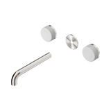 Nero Serenity Wall Basin Set 185Mm Spout Brushed Nickel - Carrara Handle Trim Kit Only