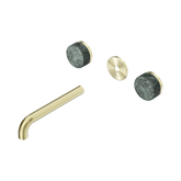 Nero Serenity Wall Basin Set 185Mm Spout Brushed Gold - Verde Alpi Handle Trim Kit Only