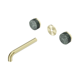 Nero Serenity Wall Basin Set 185Mm Spout Brushed Gold - Verde Alpi Handle Trim Kit Only