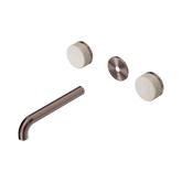 Nero Serenity Wall Basin Set 185Mm Spout Brushed Bronze - Rome Travertine Handle Trim Kit Only