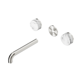 Nero Serenity Wall Basin Set 185Mm Spout - Brushed Nickel Arabescato Corchia Handle Trim Kit Only