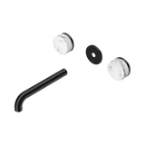 Nero Serenity Wall Basin Set 185Mm Spout Matte Black - Arabescato Corchia Handle Trim Kit Only