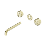Nero Serenity Wall Basin Set 185Mm Spout Brushed Gold - Metal Handle Trim Kit Only