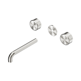 Nero Serenity Wall Basin Set 185Mm Spout Brushed Nickel - Metal Handle Trim Kit Only