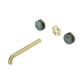 Nero Serenity Wall Basin Set 220Mm Spout Brushed Gold - Verde Alpi Handle Trim Kit Only