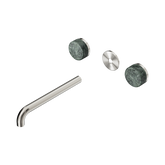 Nero Serenity Wall Basin Set 220Mm Spout Brushed Nickel - Verde Alpi Handle Trim Kit Only