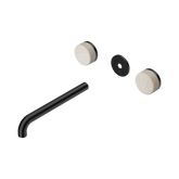 Nero Serenity Wall Basin Set 220Mm Spout Matte Black - Rome Travertine Handle Trim Kit Only