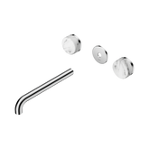 Nero Serenity Wall Basin Set 220Mm Spout Chrome - Arabescato Corchia Handle Trim Kit Only