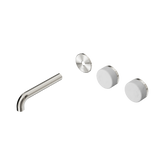 Nero Serenity Wall Basin Set 160Mm Offset Spout Brushed Nickel - Carrara Handle Trim Kit Only
