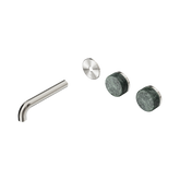 Nero Serenity Wall Basin Set 160Mm Offset Spout - Brushed Nickel Verde Alpi Handle Trim Kit Only