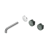 Nero Serenity Wall Basin Set 160Mm Offset Spout Chrome - Verde Alpi Handle Trim Kit Only