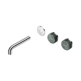 Nero Serenity Wall Basin Set 160Mm Offset Spout Chrome - Verde Alpi Handle Trim Kit Only