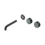 Nero Serenity Wall Basin Set 160Mm Offset Spout Gunmetal - Verde Alpi Handle Trim Kit Only