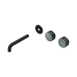 Nero Serenity Wall Basin Set 160Mm Offset Spout Matte Black - Verde Alpi Handle Trim Kit Only