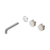 Nero Serenity Wall Basin Set 160Mm Offset Spout Chrome - Rome Travertine Handle Trim Kit Only
